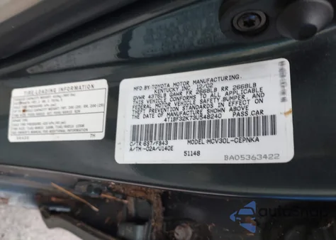 2003 Toyota Camry Le V6 из США, поврежденный, VIN 4T1BF32K73U548240